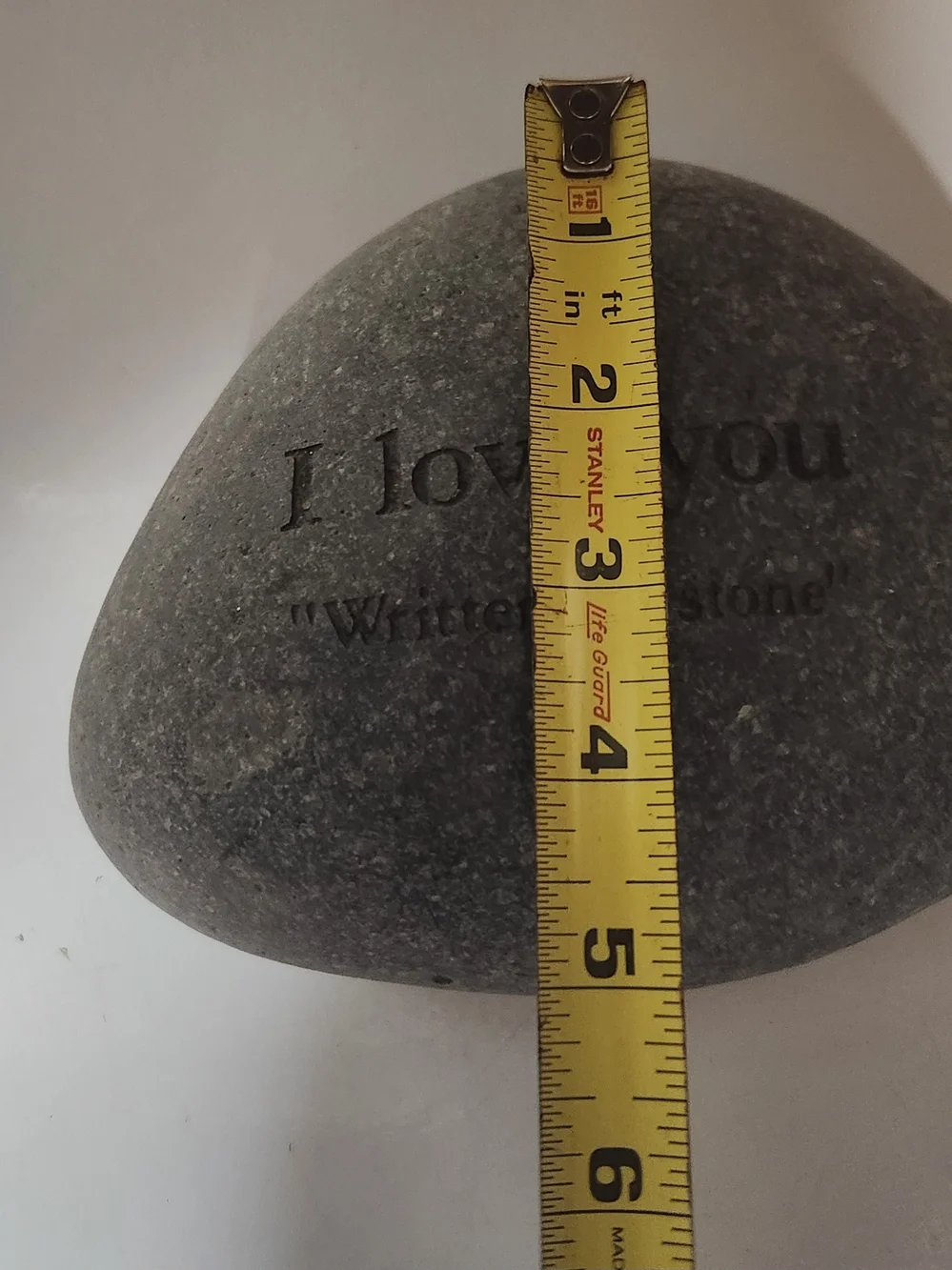 I Love You Engraved River Stone - Gray